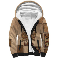 Native American Sherpa Hoodie Retro Map Stitching Effect