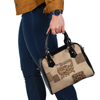 Native American Shoulder Handbag Retro Map Stitching Effect