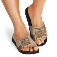 Native American Slide Sandals Retro Map Stitching Effect