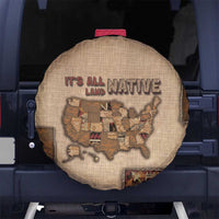 Native American Spare Tire Cover Retro Map Stitching Effect