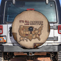 Native American Spare Tire Cover Retro Map Stitching Effect