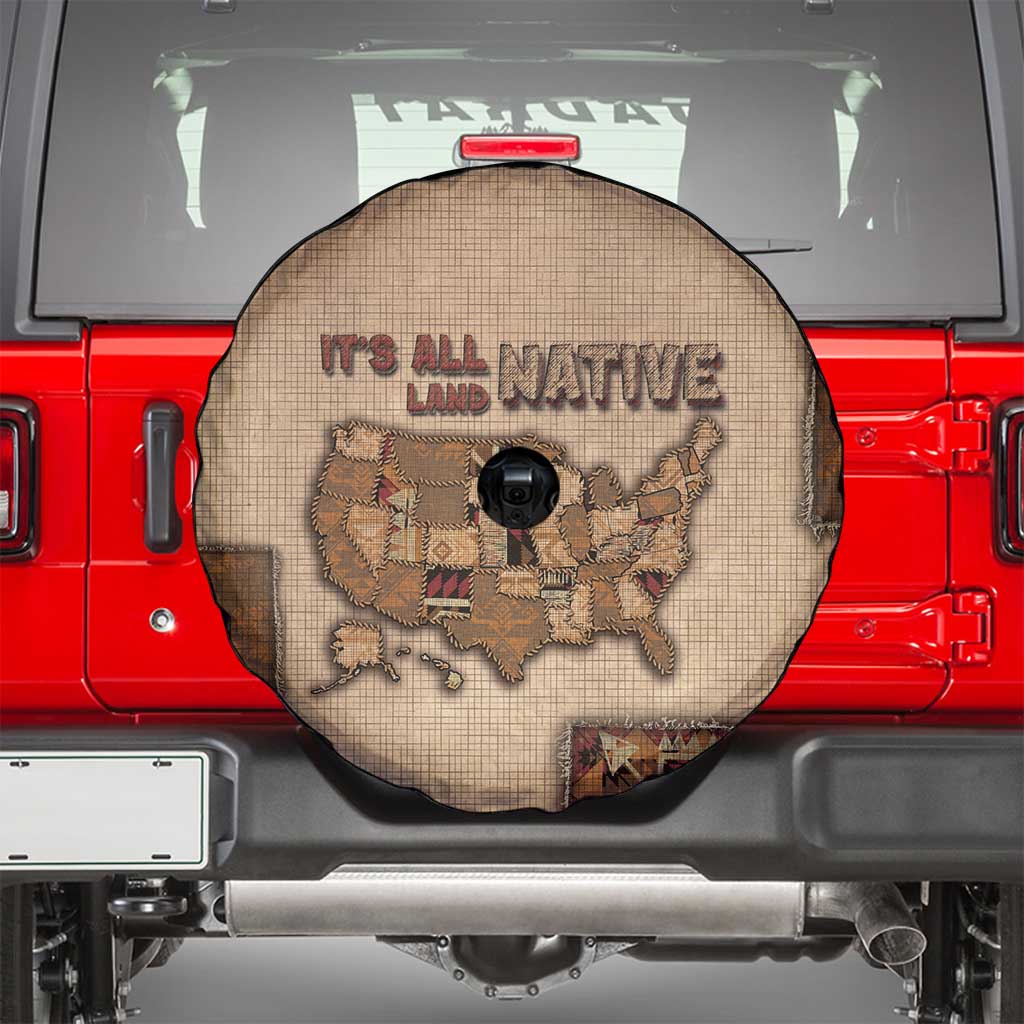 Native American Spare Tire Cover Retro Map Stitching Effect