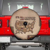 Native American Spare Tire Cover Retro Map Stitching Effect