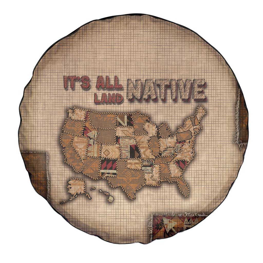 Native American Spare Tire Cover Retro Map Stitching Effect