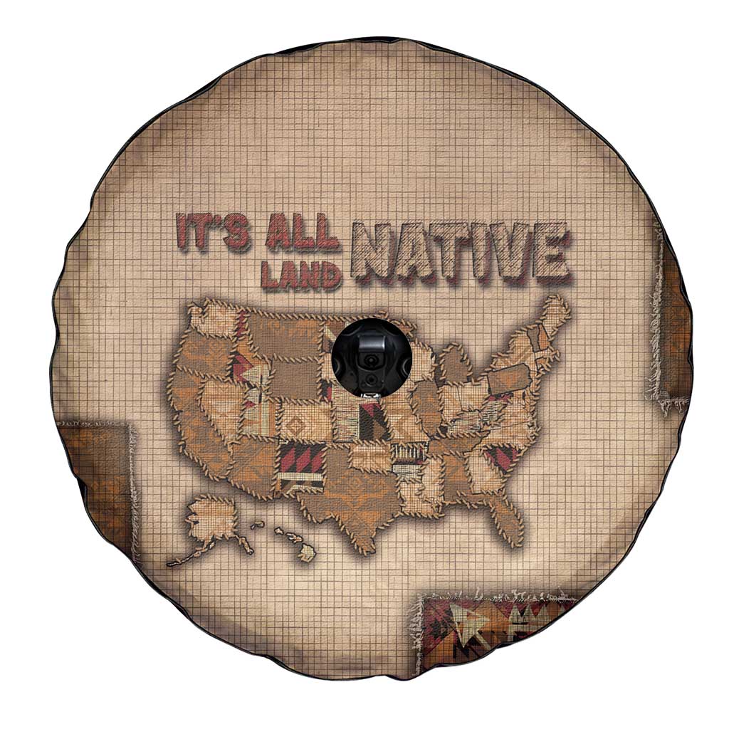 Native American Spare Tire Cover Retro Map Stitching Effect