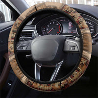 Native American Steering Wheel Cover Retro Map Stitching Effect