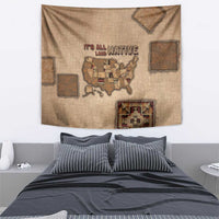 Native American Tapestry Retro Map Stitching Effect