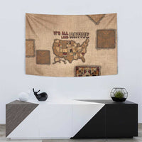 Native American Tapestry Retro Map Stitching Effect