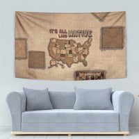 Native American Tapestry Retro Map Stitching Effect