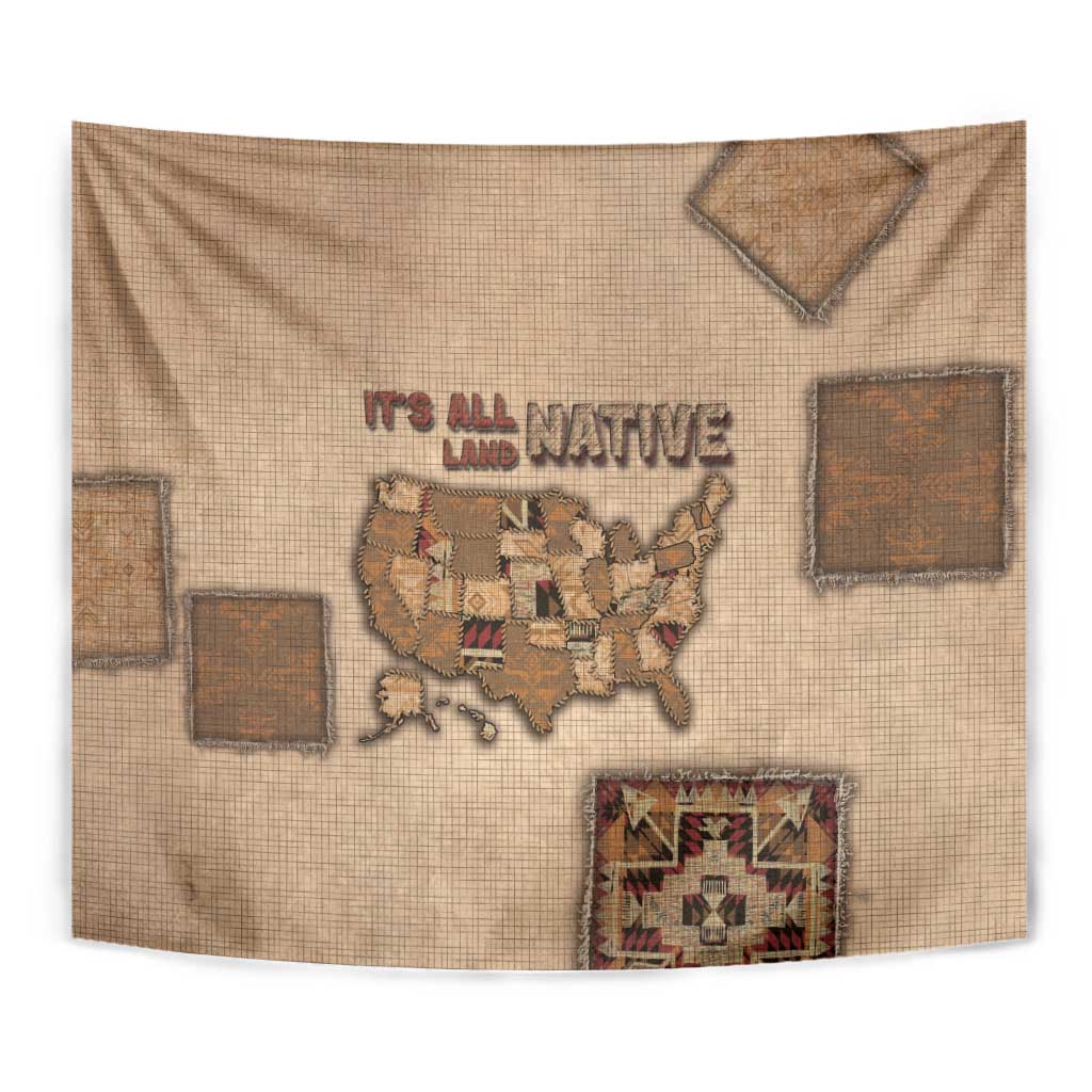 Native American Tapestry Retro Map Stitching Effect