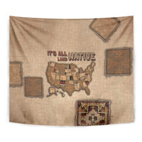Native American Tapestry Retro Map Stitching Effect