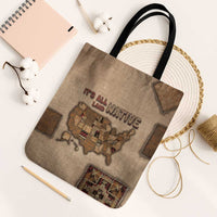Native American Tote Bag Retro Map Stitching Effect