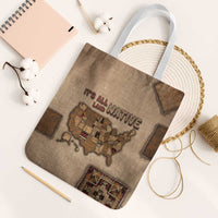 Native American Tote Bag Retro Map Stitching Effect