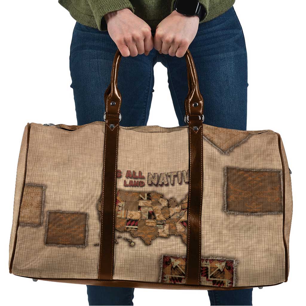 Native American Travel Bag Retro Map Stitching Effect