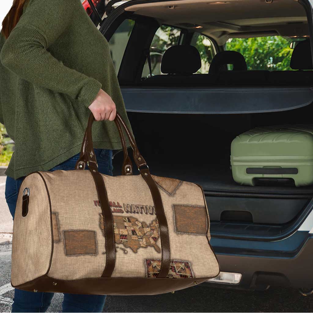 Native American Travel Bag Retro Map Stitching Effect