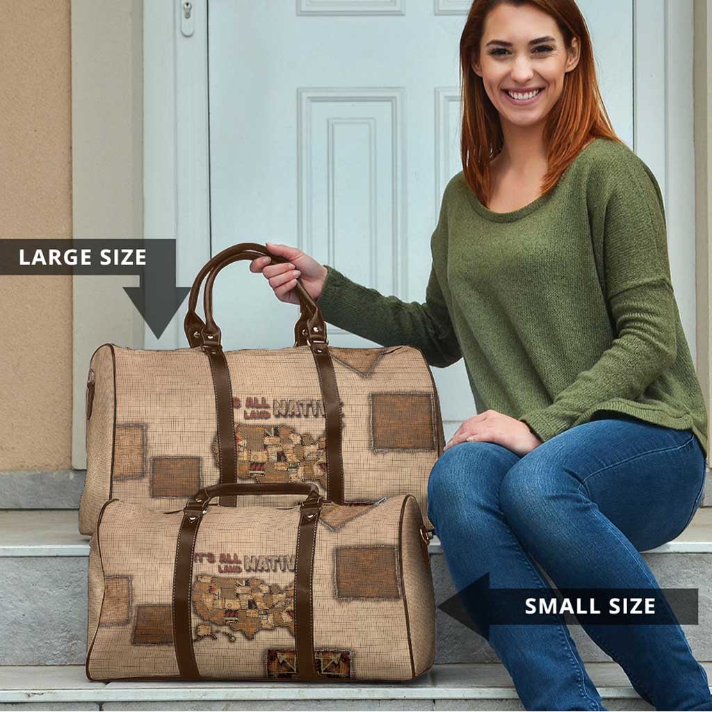 Native American Travel Bag Retro Map Stitching Effect