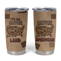 Native American Tumbler Cup Retro Map Stitching Effect