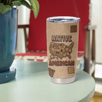 Native American Tumbler Cup Retro Map Stitching Effect