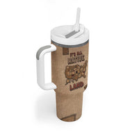 Native American Tumbler With Handle Retro Map Stitching Effect