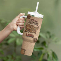 Native American Tumbler With Handle Retro Map Stitching Effect