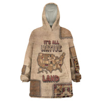 Native American Wearable Blanket Hoodie Retro Map Stitching Effect