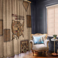 Native American Window Curtain Retro Map Stitching Effect
