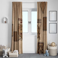 Native American Window Curtain Retro Map Stitching Effect