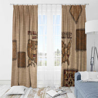 Native American Window Curtain Retro Map Stitching Effect