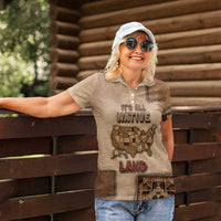 Native American Women Polo Shirt Retro Map Stitching Effect