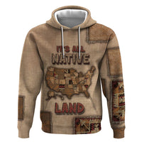 Native American Zip Hoodie Retro Map Stitching Effect