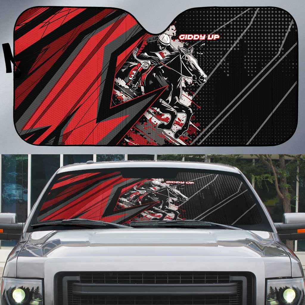 Horse Racing Auto Sun Shade Giddy Up