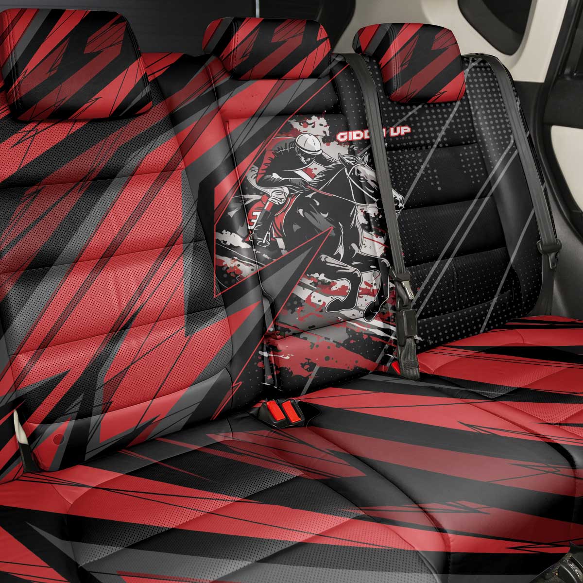 Horse Racing Back Car Seat Cover Giddy Up