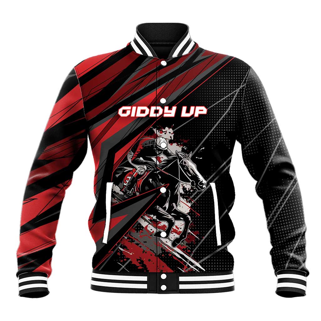 Custom Horse Racing Baseball Jacket Giddy Up