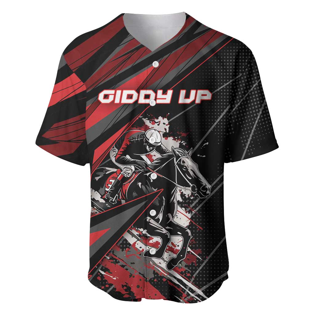 Custom Horse Racing Baseball Jersey Giddy Up
