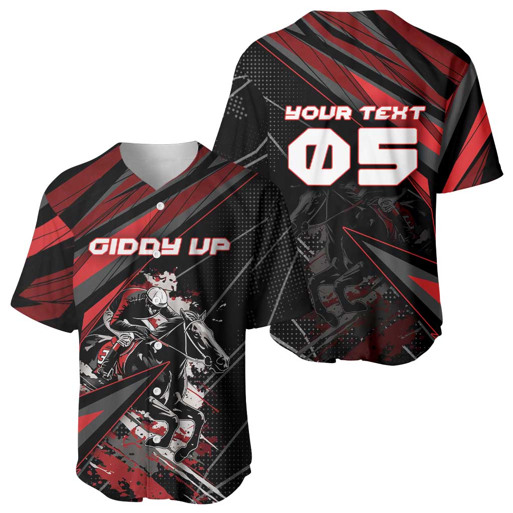 Custom Horse Racing Baseball Jersey Giddy Up