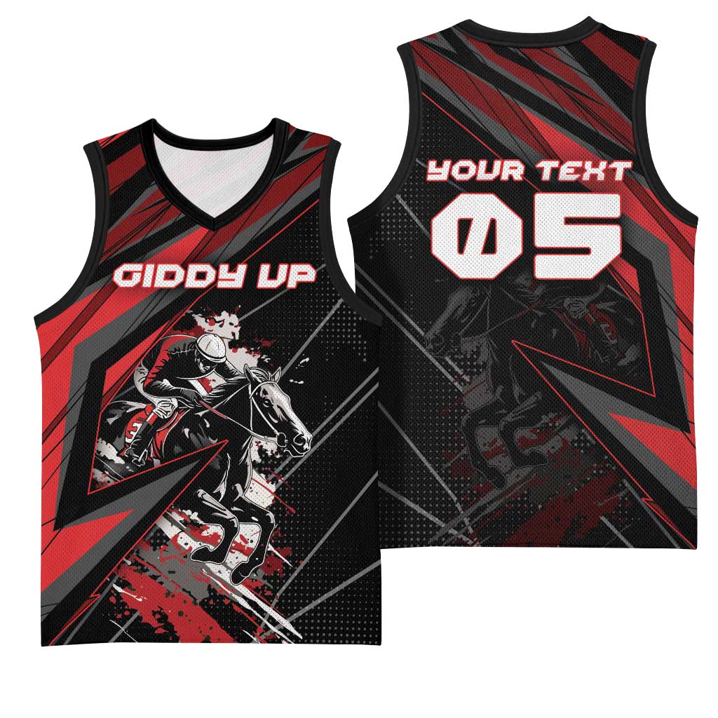 Custom Horse Racing Basketball Jersey Giddy Up