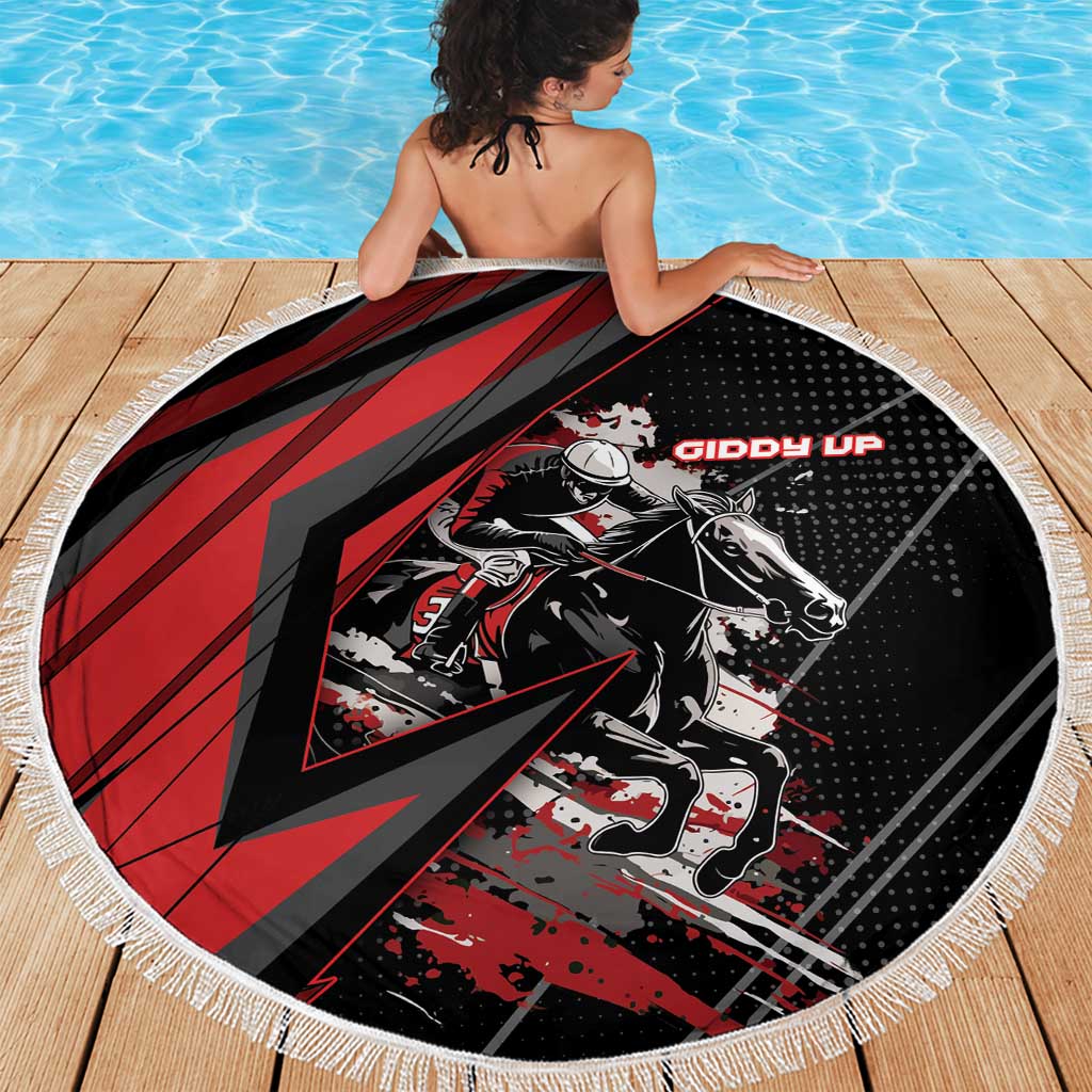 Horse Racing Beach Blanket Giddy Up