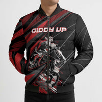 Custom Horse Racing Bomber Puffer Jacket Giddy Up