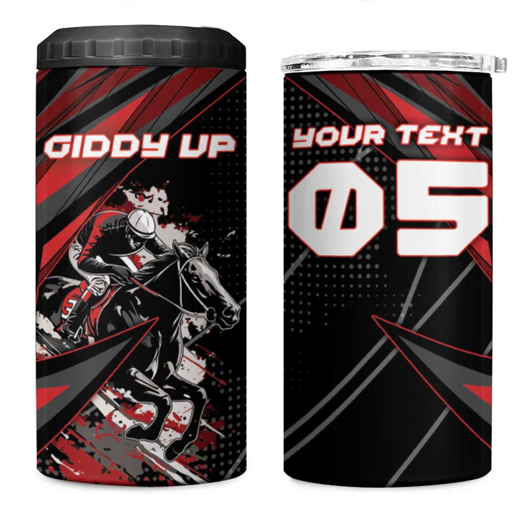 Custom Horse Racing 4 in 1 Can Cooler Tumbler Giddy Up
