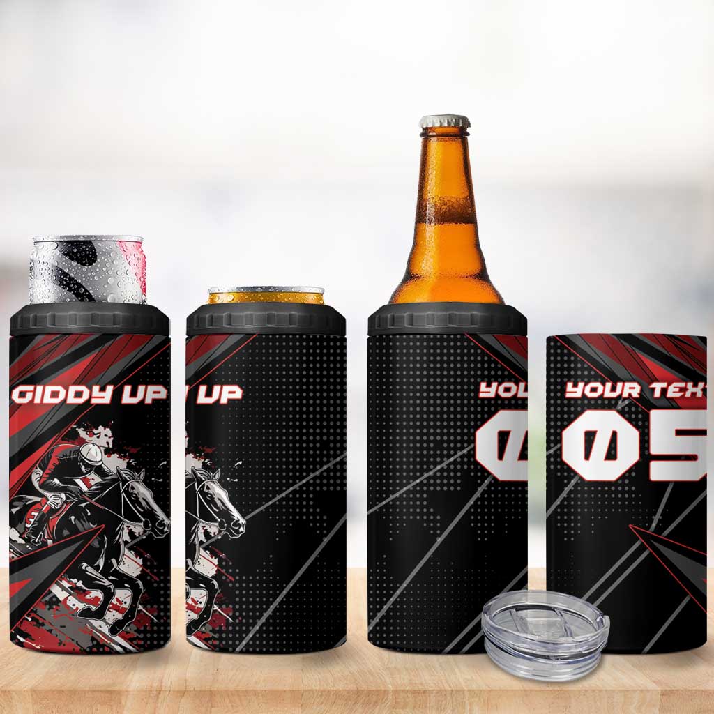Custom Horse Racing 4 in 1 Can Cooler Tumbler Giddy Up