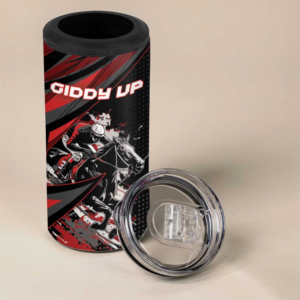 Custom Horse Racing 4 in 1 Can Cooler Tumbler Giddy Up