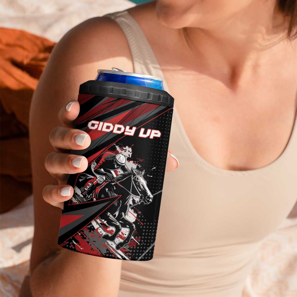 Custom Horse Racing 4 in 1 Can Cooler Tumbler Giddy Up