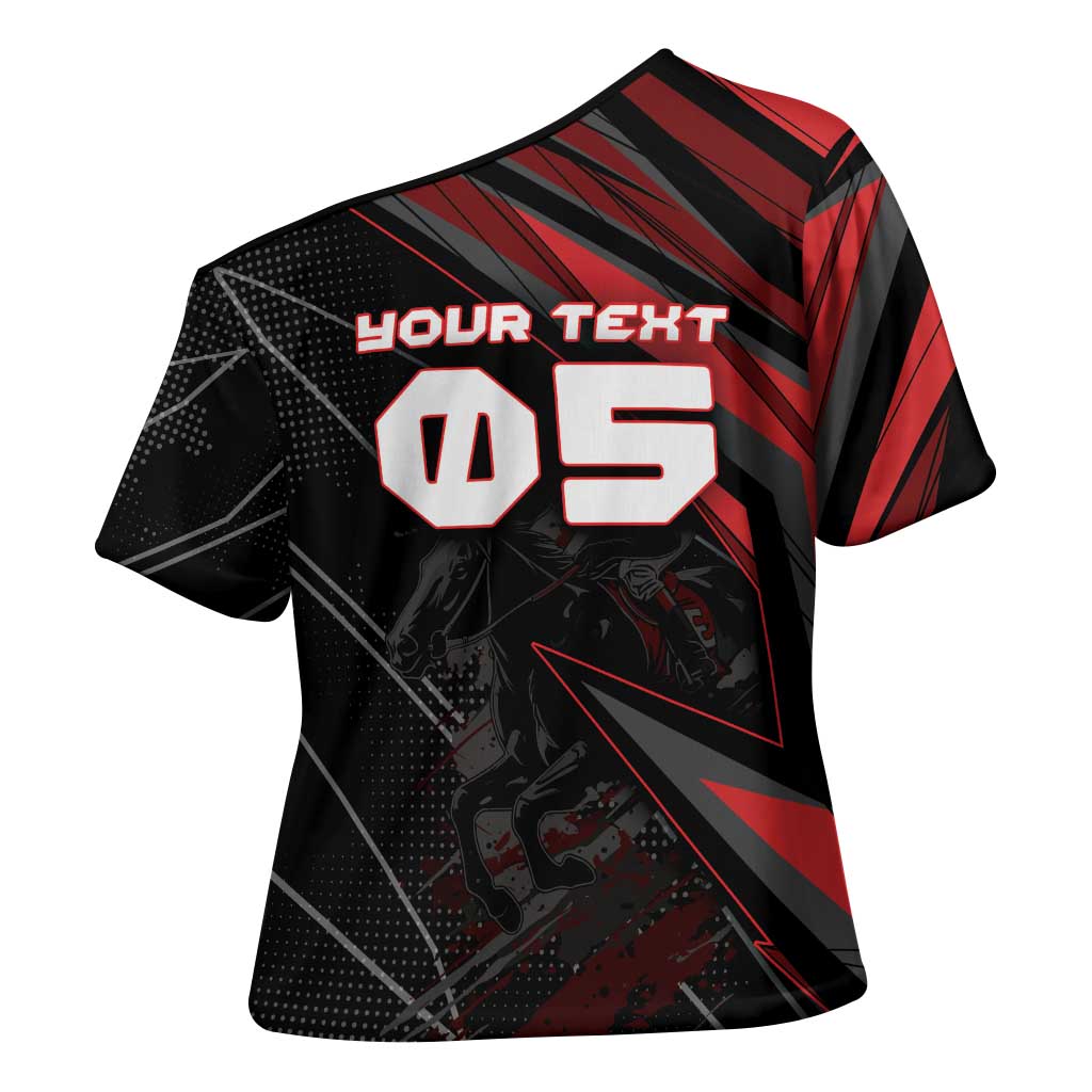 Custom Horse Racing Cross Shoulder Shirt Giddy Up