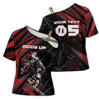 Custom Horse Racing Cross Shoulder Shirt Giddy Up
