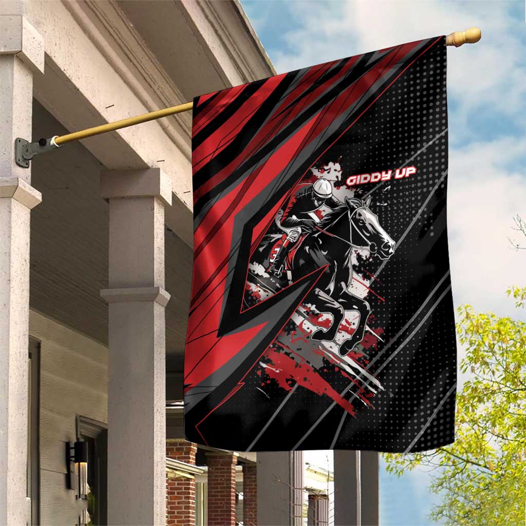 Horse Racing Garden Flag Giddy Up