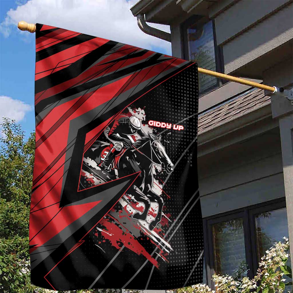 Horse Racing Garden Flag Giddy Up
