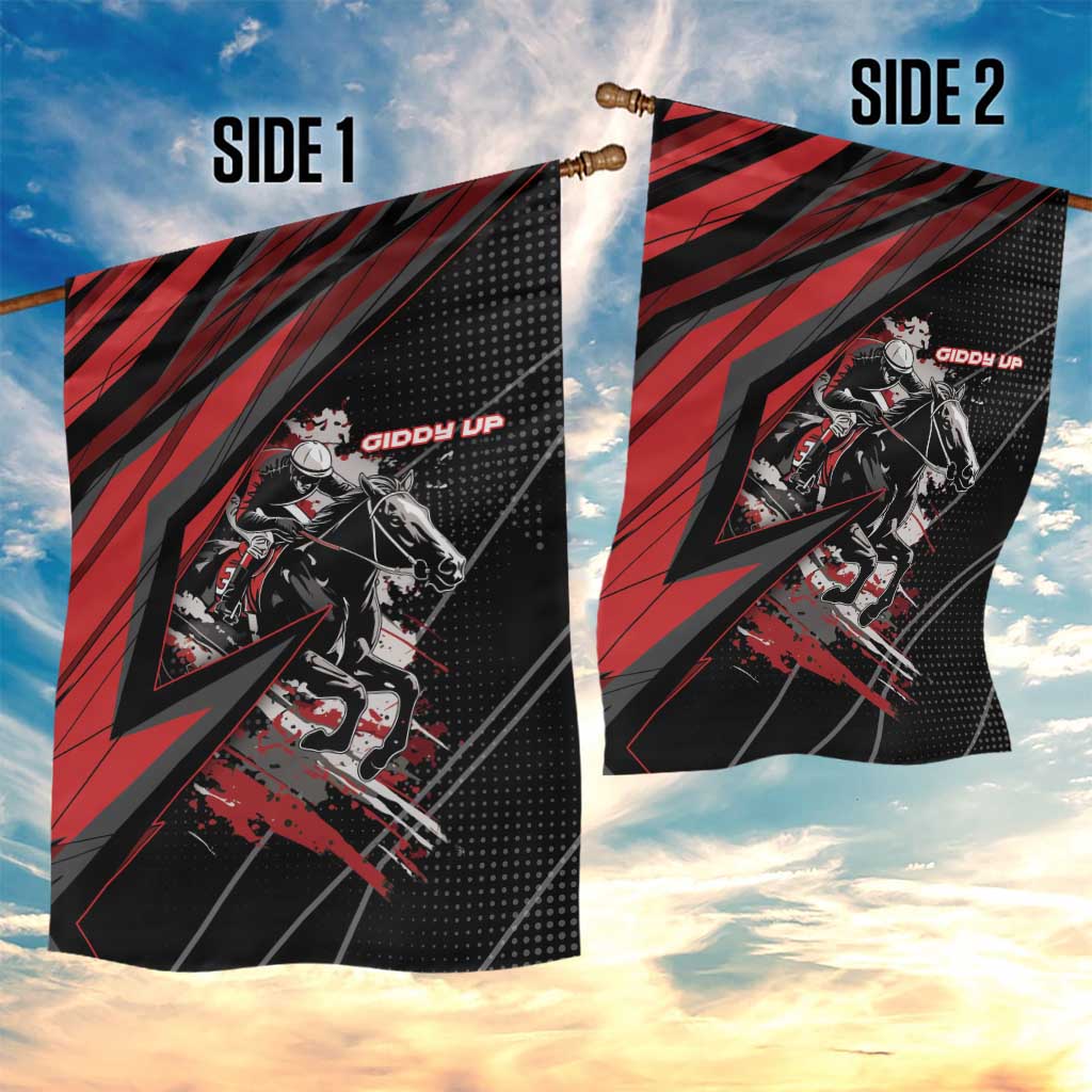 Horse Racing Garden Flag Giddy Up