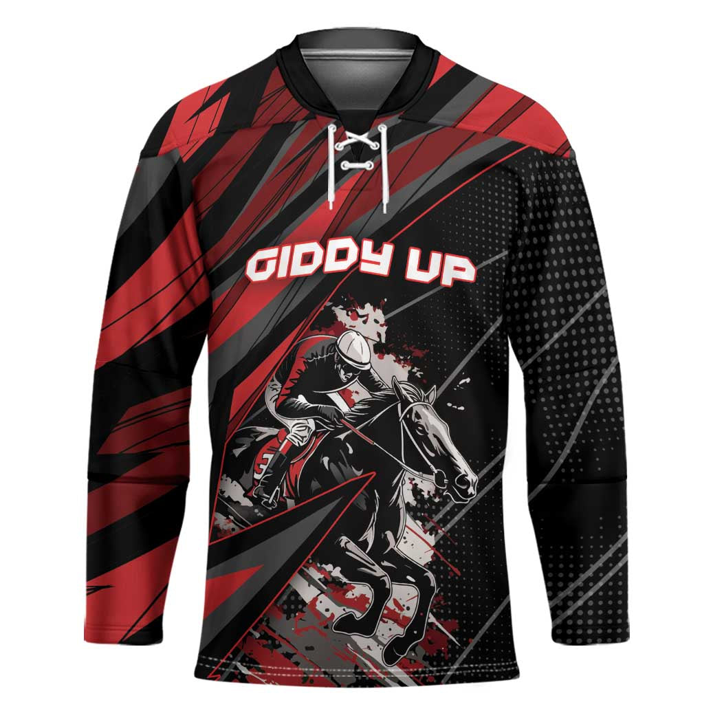 Custom Horse Racing Hockey Jersey Giddy Up