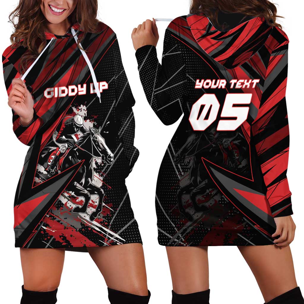Custom Horse Racing Hoodie Dress Giddy Up