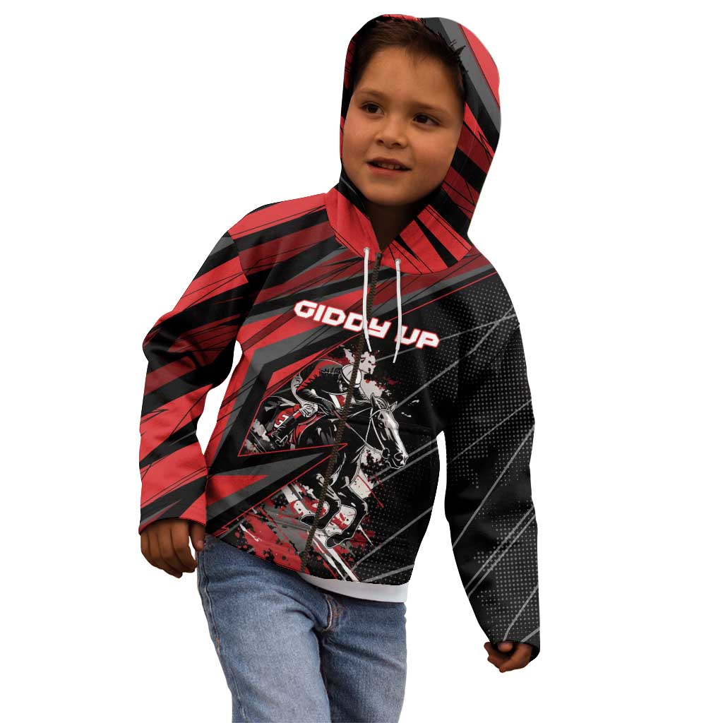 Custom Horse Racing Kid Hoodie Giddy Up